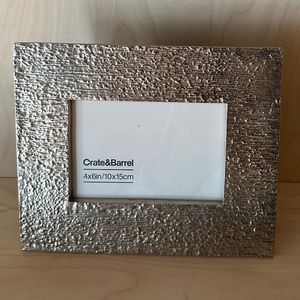 Crate&Barrel Brushed Silver Metal 4x6 Picture Frame